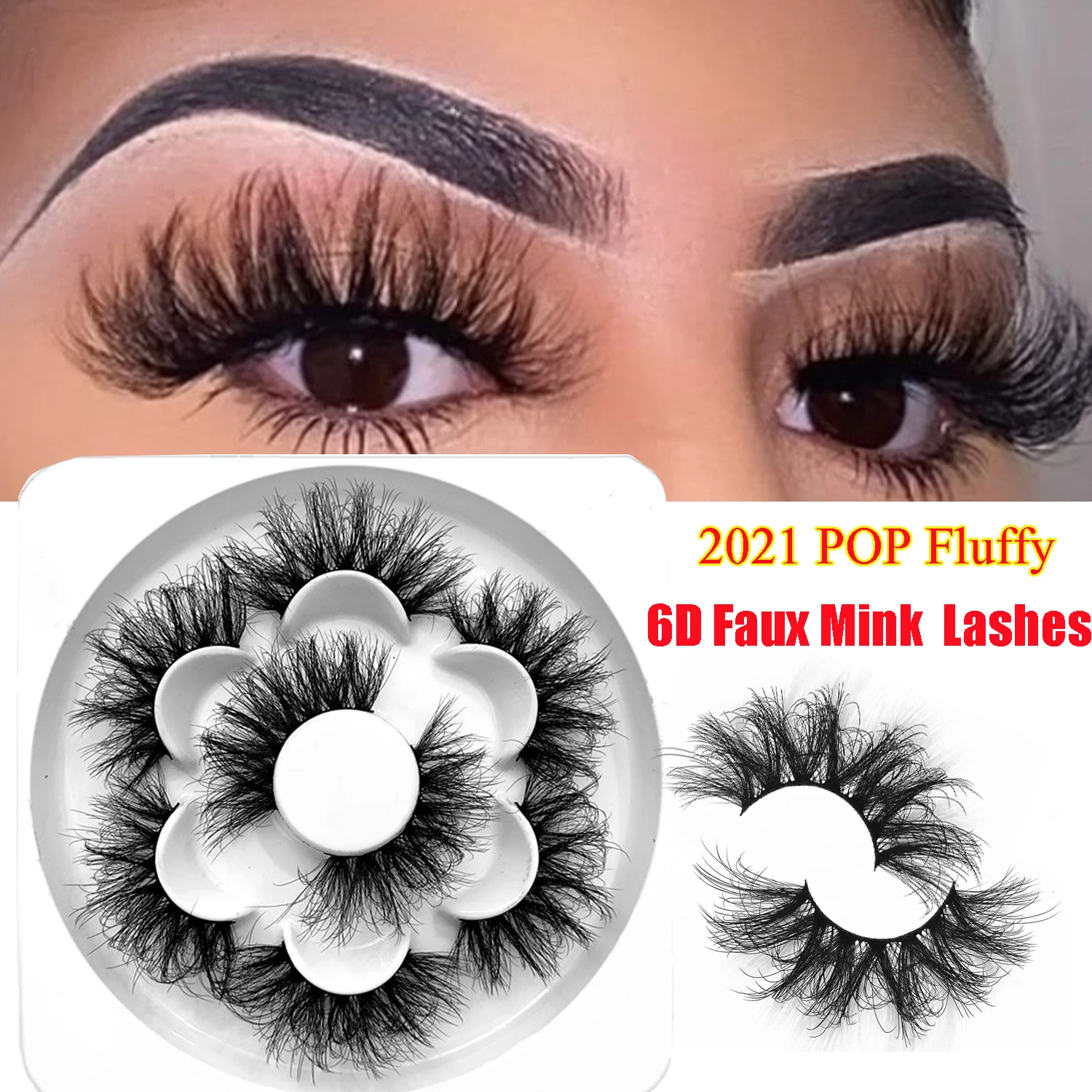 

Инструменты без жестокости толстые длинные ручной работы 6D искусственные норковые ресницы Wispy пушистые ресницы для наращивания накладные ...