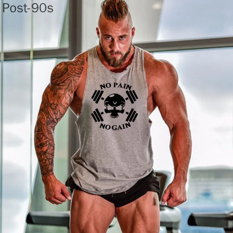 

Men Oversize T-shirts Gym Fitness Clothing Mens No Pain No Gain T Shirt For Male Bodybuilding Tshirts Loose Breathable Clothes