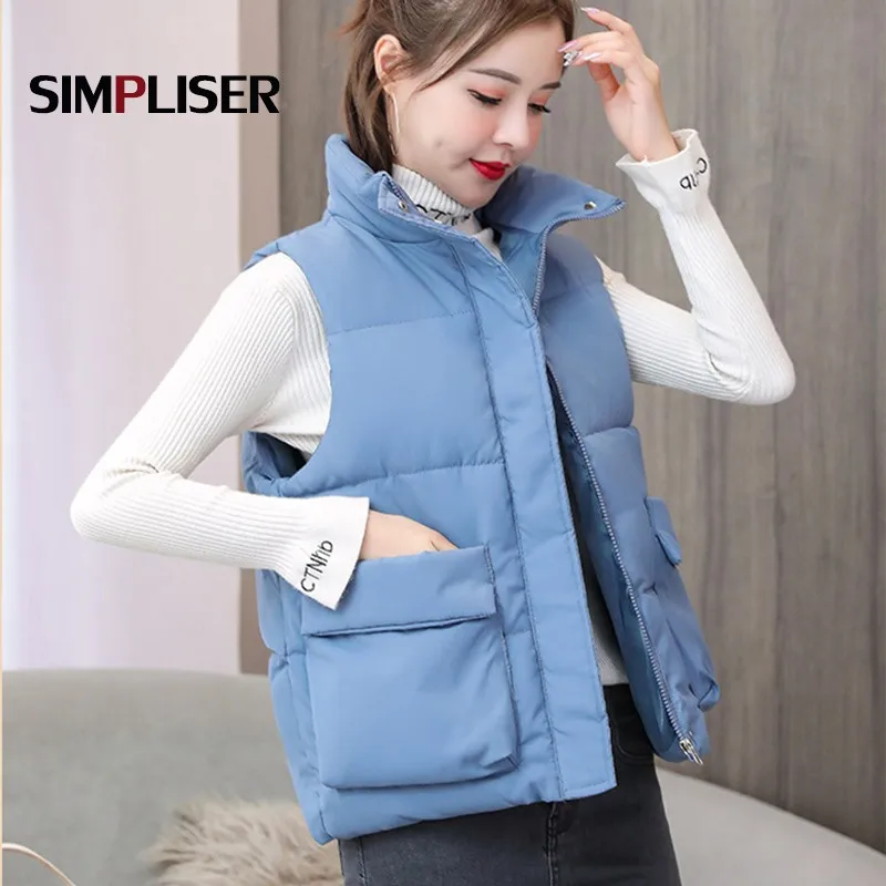 Зимний теплый жилет женская зимняя одежда больших размеров для студентов черные