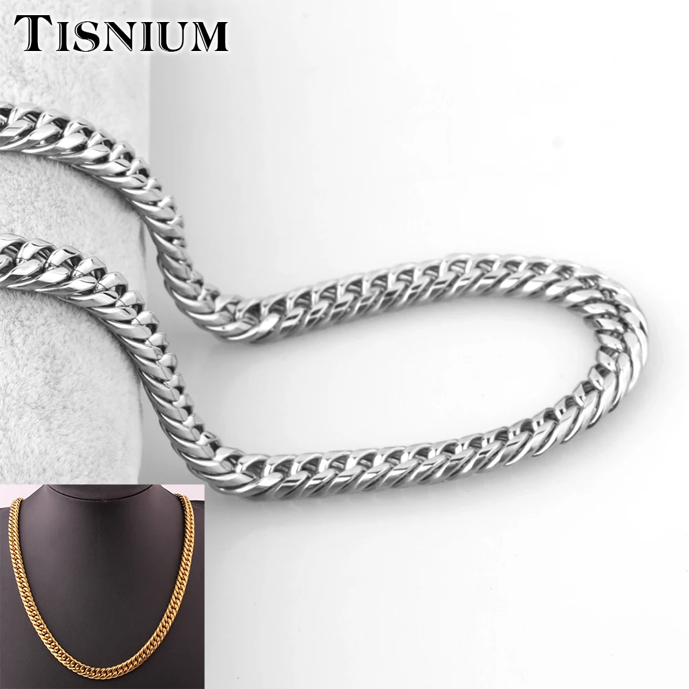 Tisnium 9 мм Снаряженная Куба Майами звено цепи готическое мужское ожерелье браслет