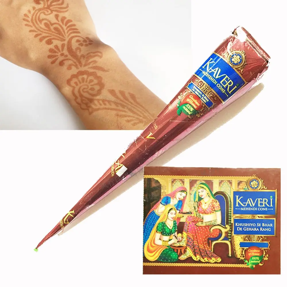 1pcs Black Henna Body Paint Arts Temporary Flash Tattoo Paste Cones Sexy Tattoo Indian Wedding Natural Lasting No Chemicals