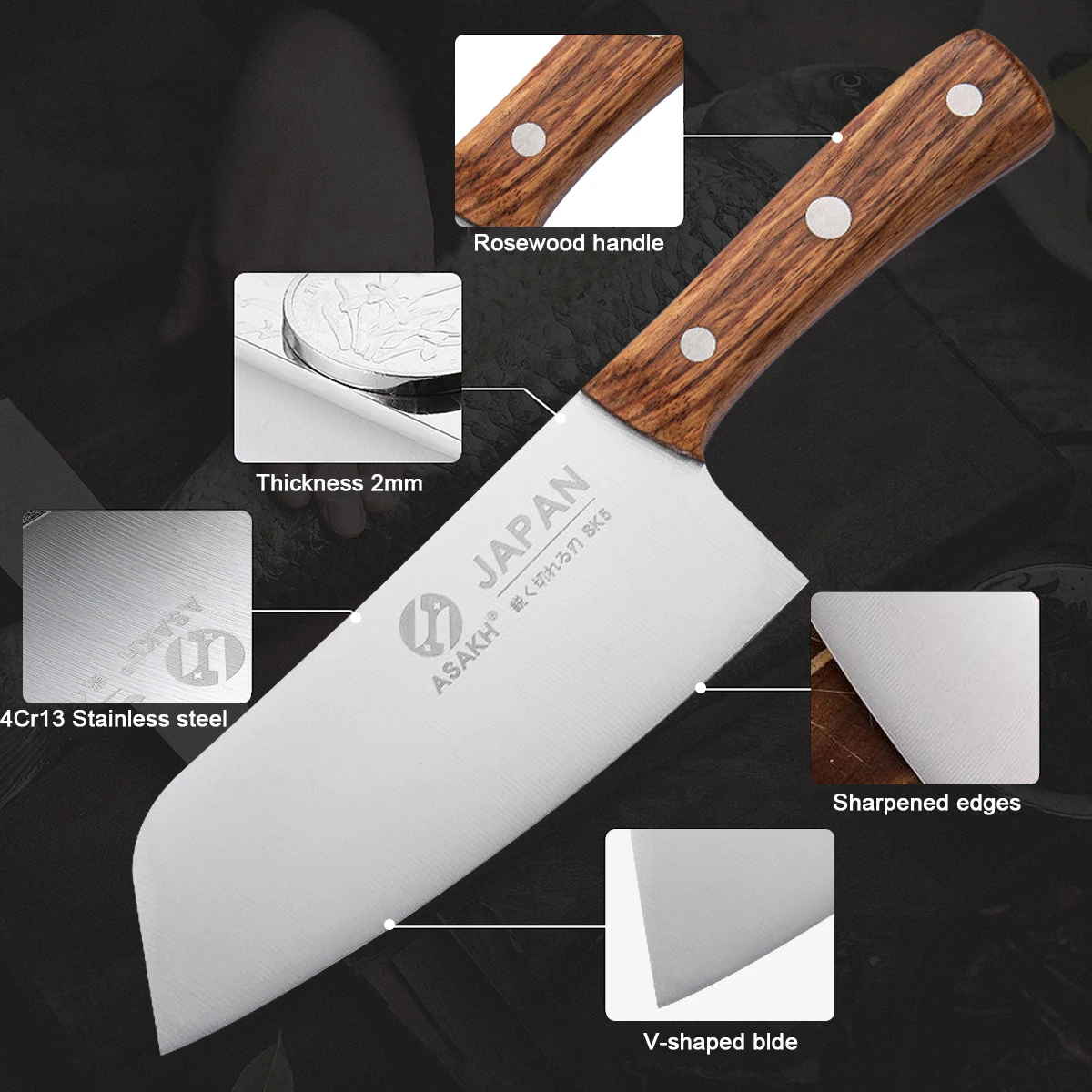 Нож шеф-повара для мяса 7 дюймов из высокоуглеродистой нержавеющей стали | Дом и