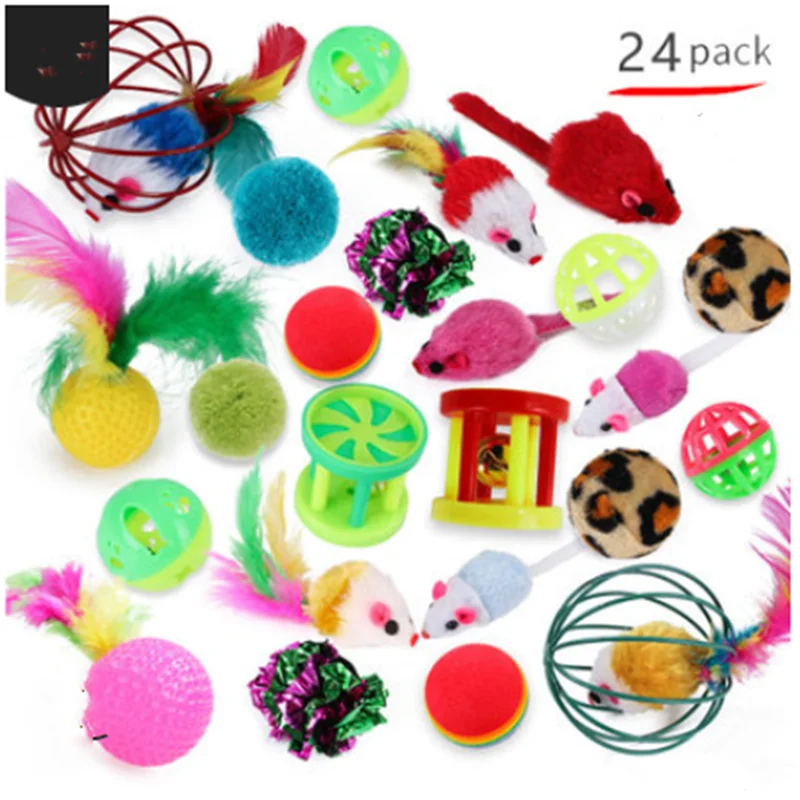 

14 Sets Pet Cat Toys Channels Molar Ball Sticks Pet Products Variety Combinations For Pets Outdoor Training