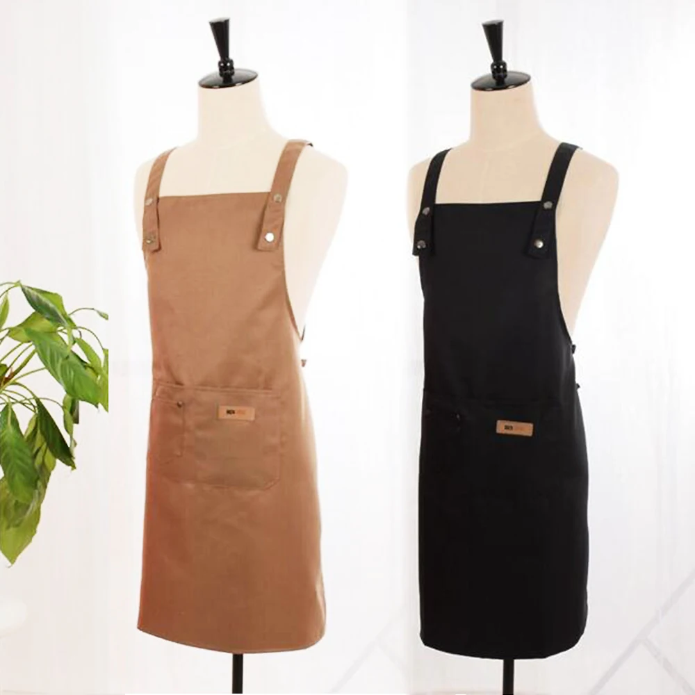 

Джинсовый Карманный Фартук, Регулируемый Кухонный Фартук для выпечки, шеф-поваров, для приготовления кофе, барбекю, водонепроницаемый и защ...