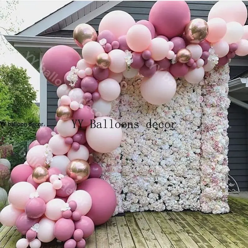 

Pastel Baby Pink White Balloon 1 Arch Wedding Baby Shower Party Backdrop Tape Wall Global Decor