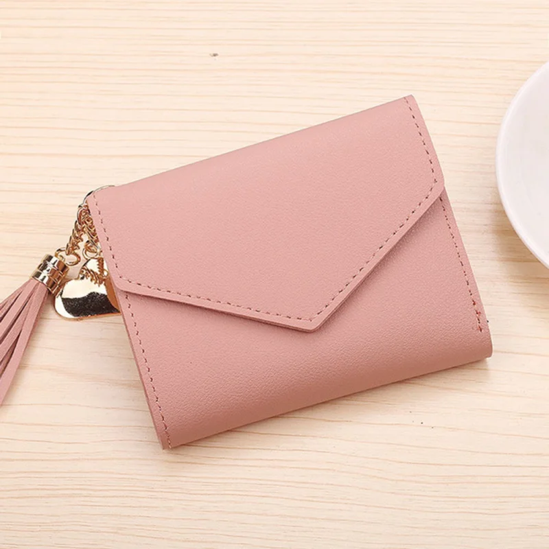 Money Clip Fashion Envelope Wallet Tassel Pendant Lychee Pattern Wallet Lock Multi-card Cross Section Square Card Package.w