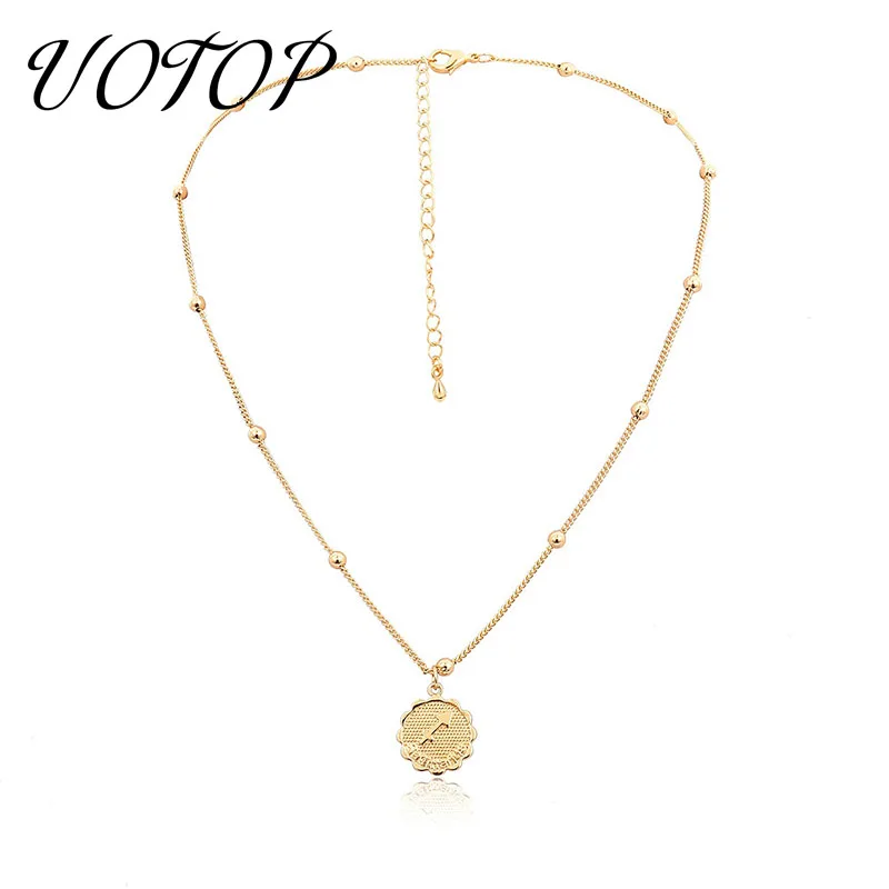 UOTOP, новинка, золото, серебро, цвет, рак, Лев, Козерог, Овен, Телец, близнецы, Зодиак, созвездие, ожерелье, женское колье, ожерелье s