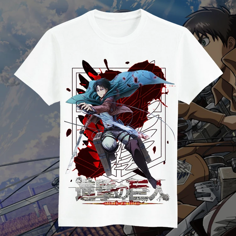 Короткая футболка с героями из японского аниме обувь для косплея по атака на