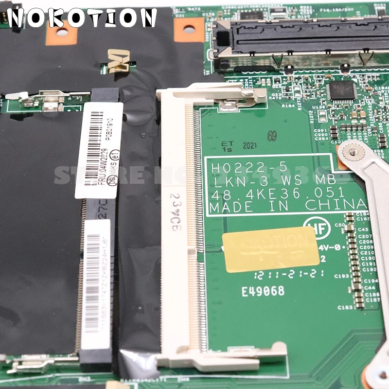 Материнская плата NOKOTION FRU 04W2029 для ноутбука Lenovo Thinkpad W520 материнская 48 4ke27. 051 QM67 DDR3
