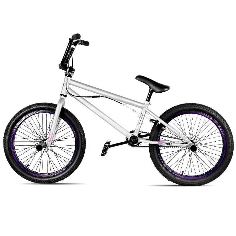 Gray purple circle Стальная рама 20 дюймов bmx велосипед мужской performance bike orange/красный шины не складной велосипед для шоу горячая волк задний тормоз V велосипед - Цвет: Gray purple circle