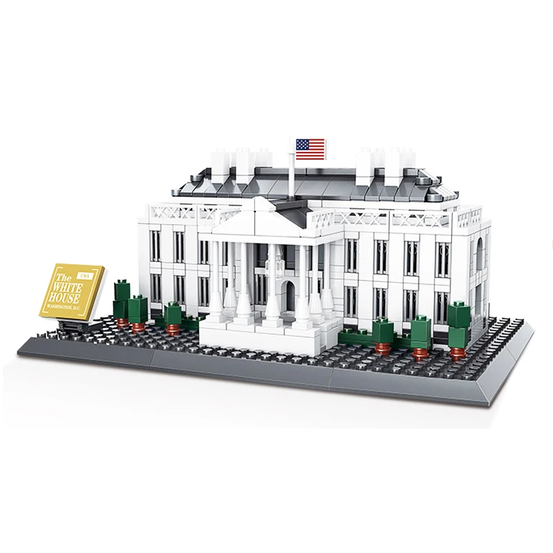 

Wange 4214 778pcs The White House of Washington Building Blocks Bricks Architecture Toys For Children Boys Gift