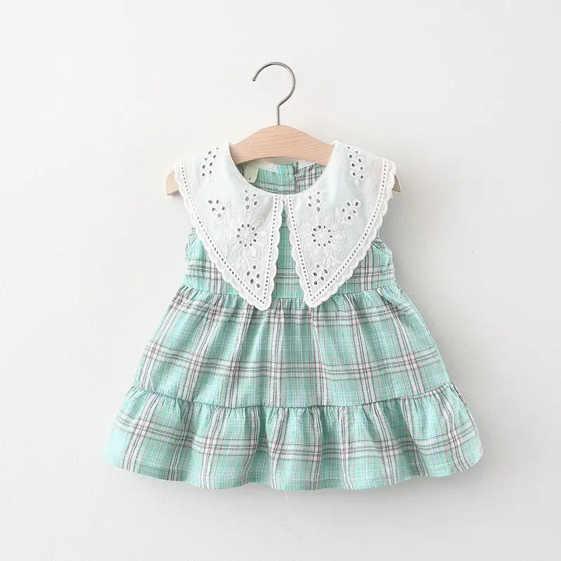 

Baby Girl Summer Fashionable Dress Baby Girl Plaid Princess Dress Baby 0-4 Years Old Summer Little Girl Skirt