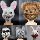 Хэллоуин пугающая маска дикого волка кровавого убийцы кролика Тедди мишка Хэллоуин вечерние НКА плюшевая Косплей ужасная маска для детей взрослых