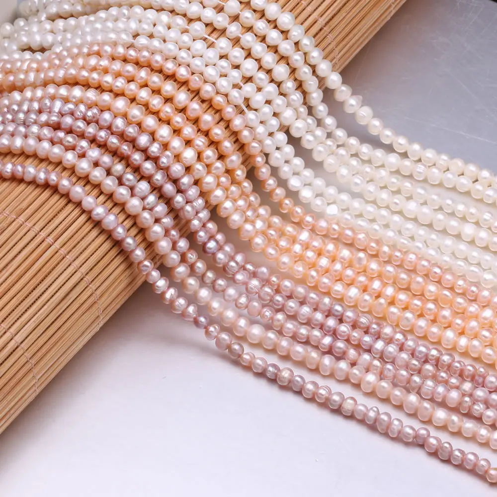 

Natural Pearl Real Freshwater Pearls Beads Baroque Loose Spacer Beads For Jewelry Making DIY Bracelet Neckalce Accessories 3-4mm