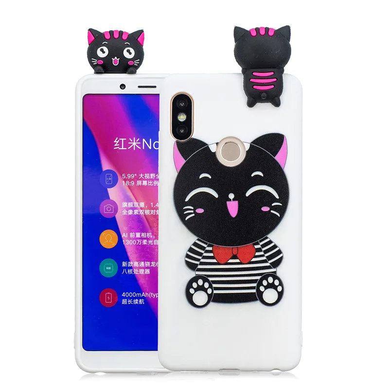 white cat Милая панда, Единорог "," Сова "," Кошка "3D Мягкий силиконовый чехол из ТПУ для Xiaomi mi 8 A1 A2 Lite Red mi 8 8A 4A 5A Red mi 7 6 5 Note 8, 8, 7, 5 Pro S2 - Цвет: white cat
