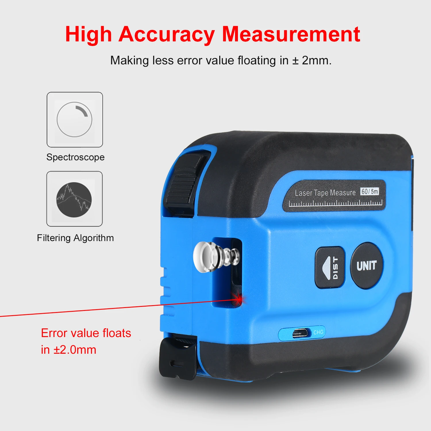 Цифровая измерительная лента 2 в 1 лазерный измеритель расстояния 13 футов