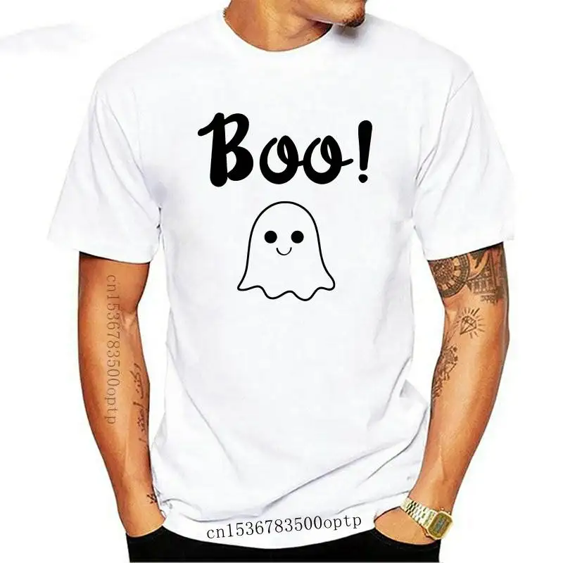 

New Cute Ghost Boo 100% Cotton T-shirt Funny Women Graphic Halloween Fall Top Tee Shirt Kawaii 90s Holiday Party Gift Tshirt