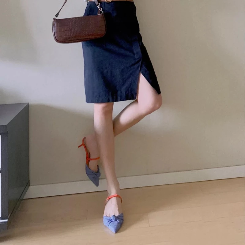 

Summer Women Sandals Pointed Toe Mixed Colors High Heels Sandals Female High-Heeled sandals Fashion Sandalias mujer 2020