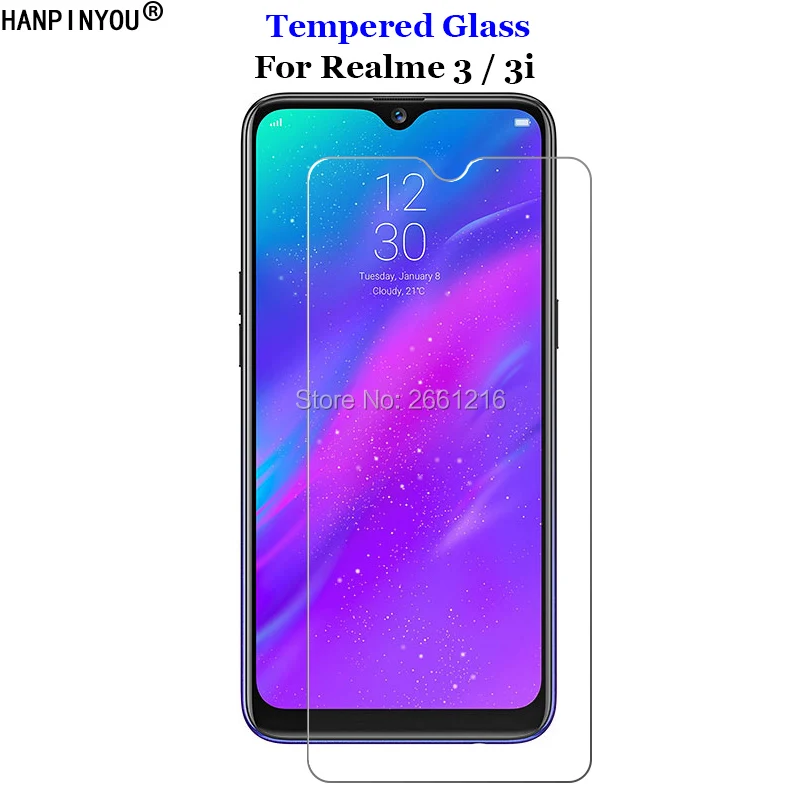 

For Realme 3 Tempered Glass 9H 2.5D Premium Screen Protector Film For Realme 3i 6.2"