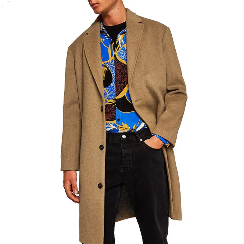 

Модный тонкий шерстяной Тренч, зимнее пальто, 3XL, большой размер, однотонный Блейзер, куртка, ветрозащитный однобортный длинный Тренч
