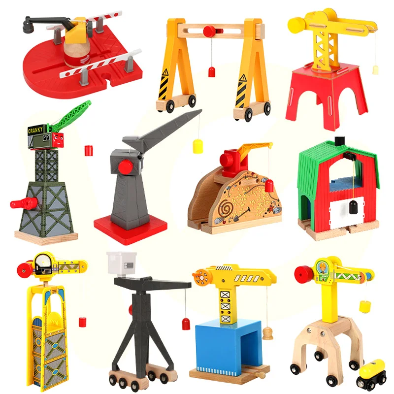 

All Kinds of Crane Tender Wooden Magnetic Train Track Railway Accessories Compatible Biro All Brands Wood Track Educational Toys