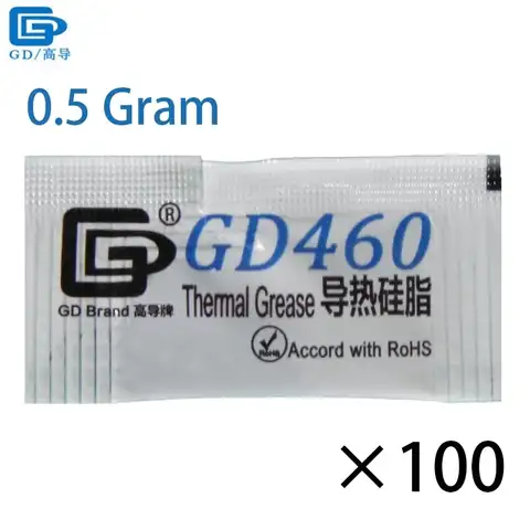 Термопроводящая паста GD Brand, силиконовая паста GD460, состав радиатора 100 шт., вес нетто 0,5 г, серебристый кулер для процессора MB05
