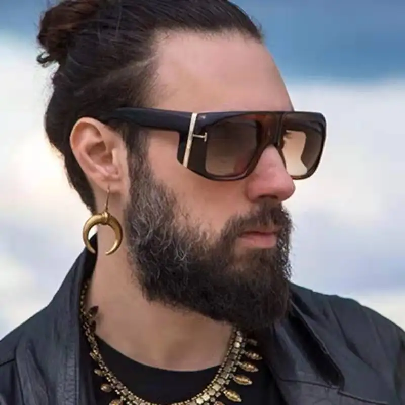 

2021 Fashion Oversized Shield GINO Style Gradient Sunglasses Cool Men T Metal Gradient Sun Glasses Oculos De Sol 95208