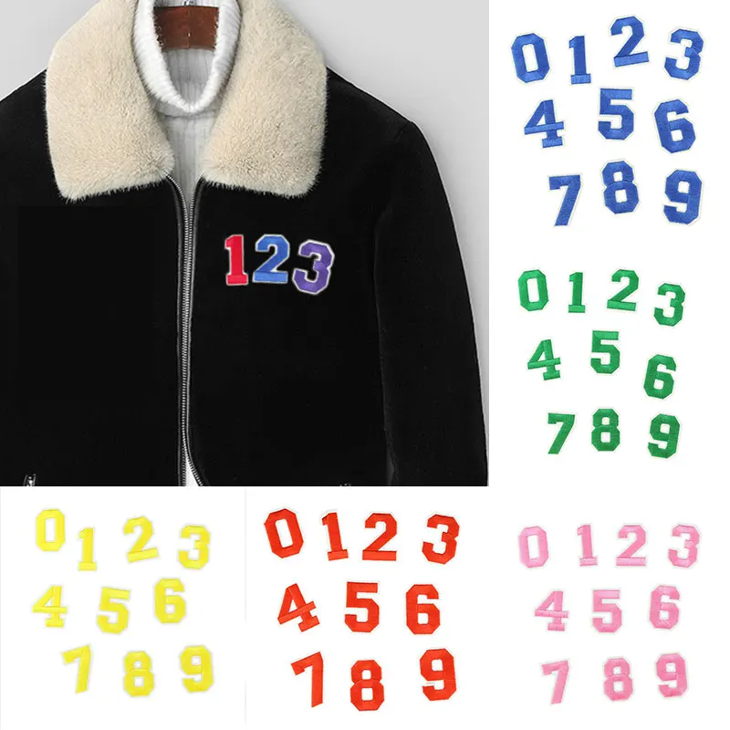 

DIY Number Patch Sticker Iron on Clothes Heat Transfer Applique Embroidered Applications Cloth Fabric Number Patches Decoration