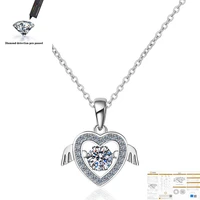 0 5ct 6mm df vvs round 18k white gold plated 925 silver moissanite necklace diamond test passed jewelry girlfriend gift
