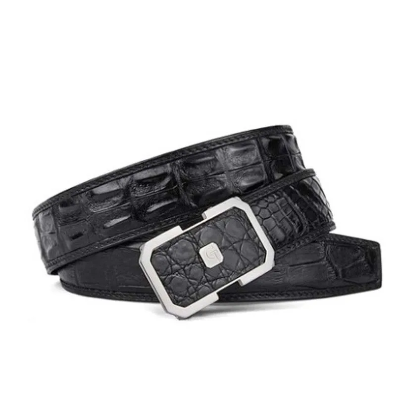 

Мужской ремень gete, из крокодиловой кожи, с автоматической пряжкой из нержавеющей стали
