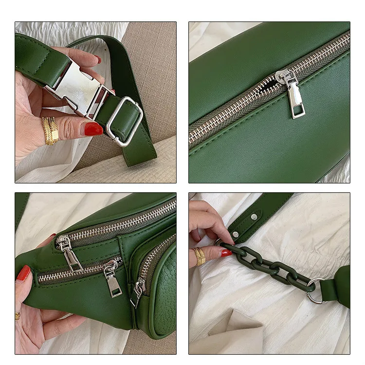 2020 Fashion Stone Pattern PU Leather Waist Bag Travel Casual Chain Women Belt Leisure Female Crossbody Shoulder Fanny Pack | Багаж и