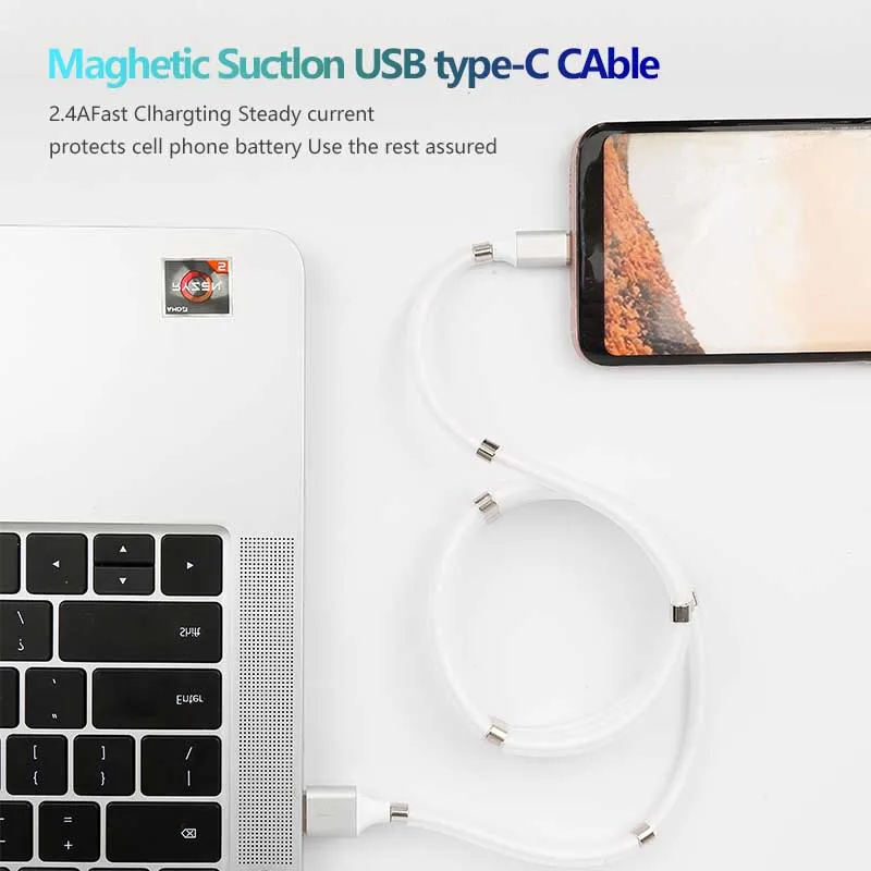 Тип C USB кабель для Samsung Huawei Xiaomi Магнитный присоска передачи данных зарядное