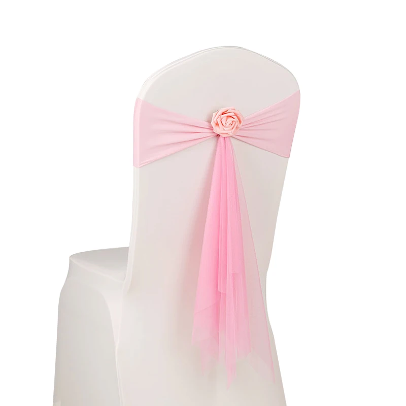 Sashes With Pink Flower For Wedding Decoration Ceremony Stre