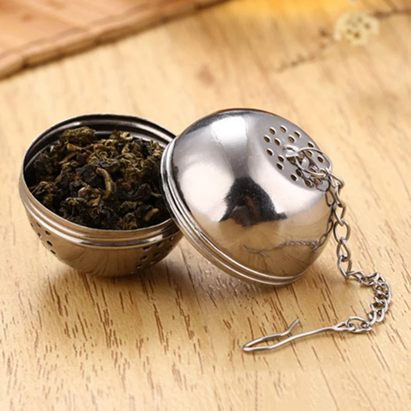 Нержавеющая сталь Чай Infuser сетчатый фильтр ложка блокировки специи мяч Rope Chain