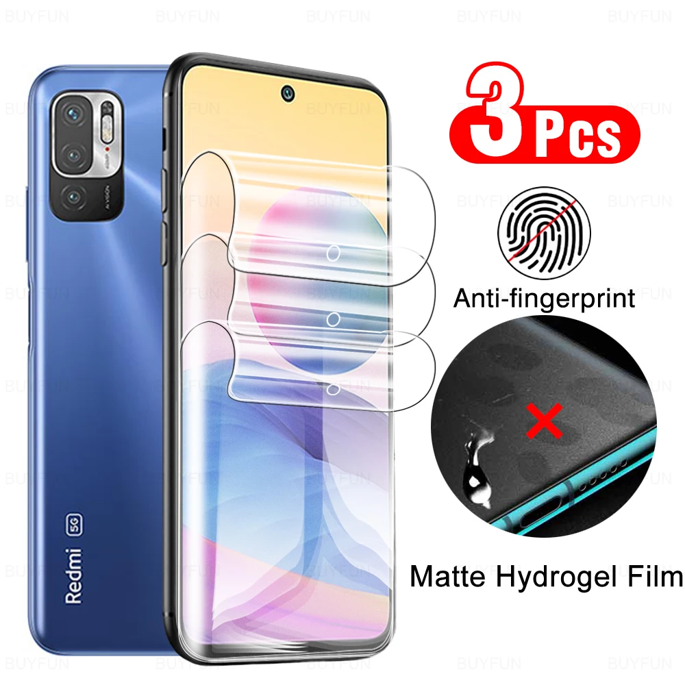 

3 Pcs Matte Anti-fingerprint Hydrogel Film For Xiaomi Redmi Note 10 5G Screen Protector Red Mi Note10 Pro Max 10S 10pro No Glass