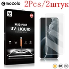2 штук Mocolo UV жидкое олеофобное Изогнутый край полное покрытие защитное стекло защитная пленка для на ксиоми ми 11 12 про 12x Ultra 5Б 2021г ми12 Xiaomi Mi 11 12 Pro X Mi12 Mi12x Xiaomi12 128256512 ГБ Global Xiomi