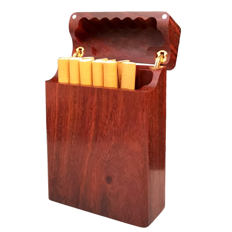

Red Sandalwood Cigarette Case Flip Portable Wood Block Hollowed Out Huanghuali Creative Retro Cigarette Box