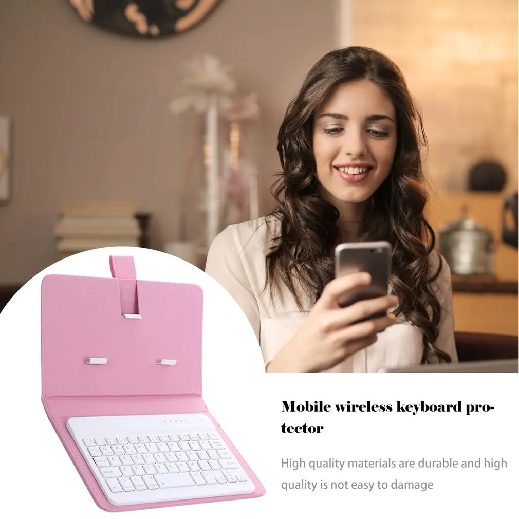 Чехол для беспроводной клавиатуры из ПУ кожи iPhone защитный мобильный телефон с