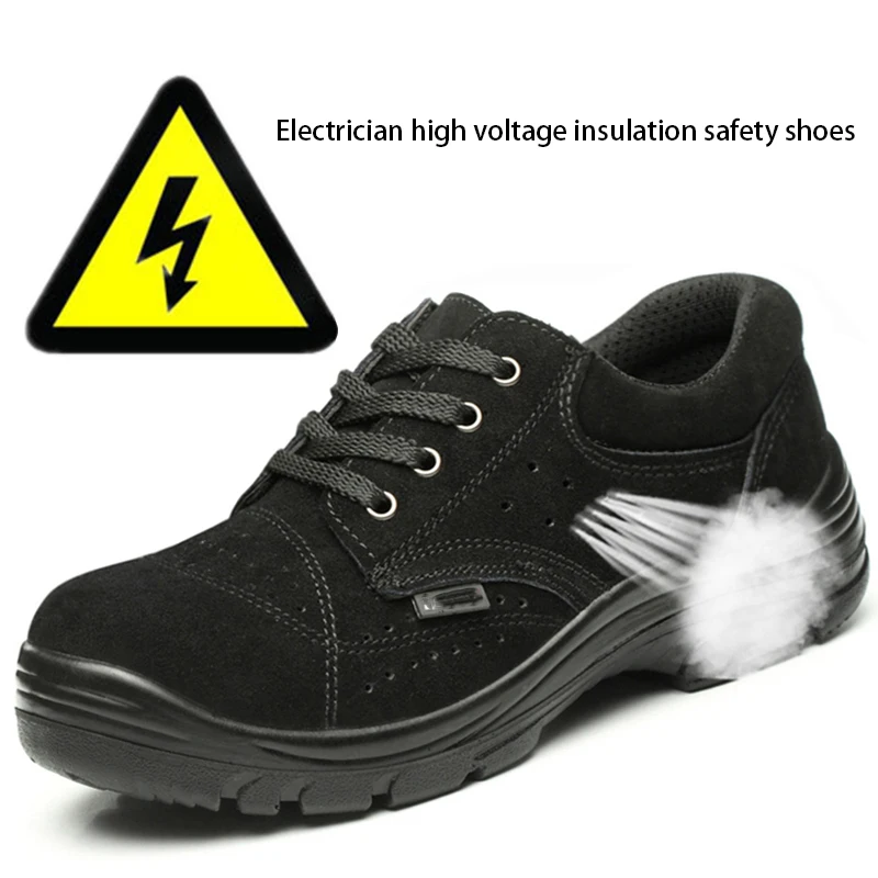 Labor Insurance Shoes Electrician Insulation 6kv Steel Toe Cap Anti-Smashing Anti-Piercing Male seasonal Work Safety Protection