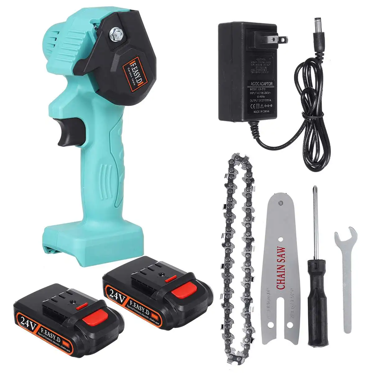 

24V 550W Rechargeable Battery Mini Electric Chainsaw Wood Cutting Cordless Garden Tree Trimming Saw for Woodworking Pruning Saw