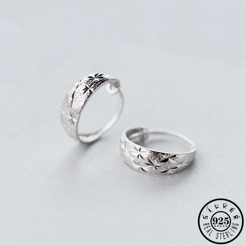 

925 Sterling Silver Round Circle Ear Rings Earings Korean Vintage Geometric Hoops Piercing Earrings Fine Jewelry for Women