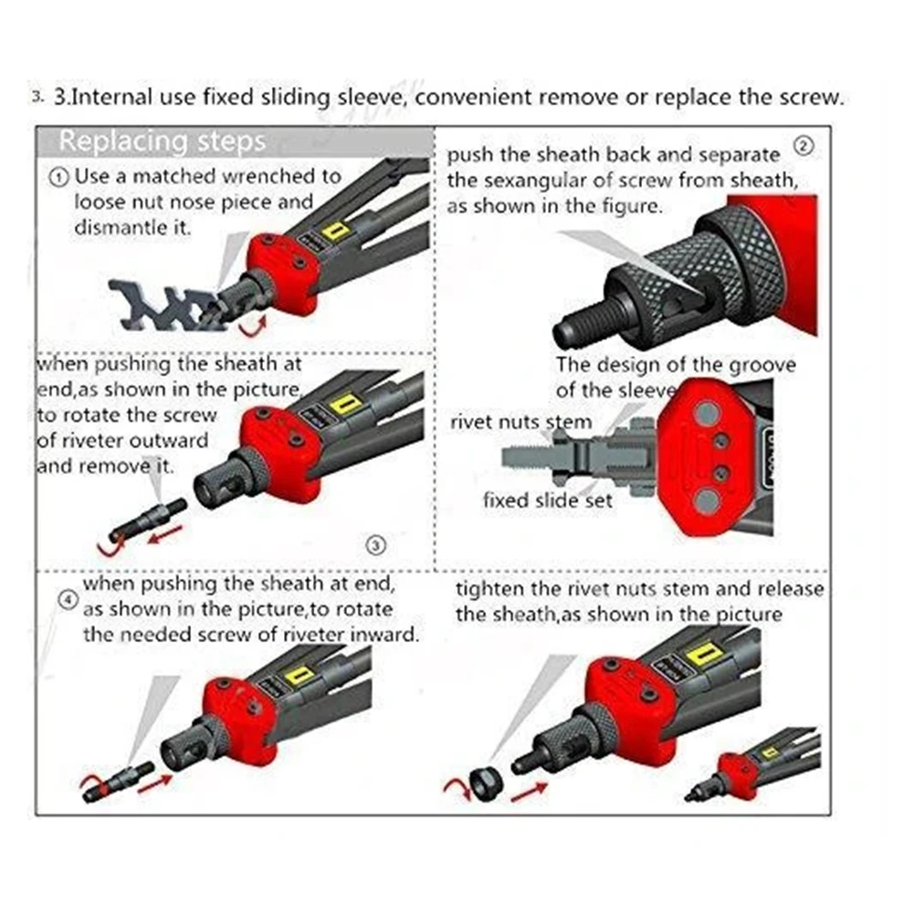 

Easy Automatic Rivet Tool Set Manual Riveting Tool Pull Cap Heavy Duty Hand Riveter TY53