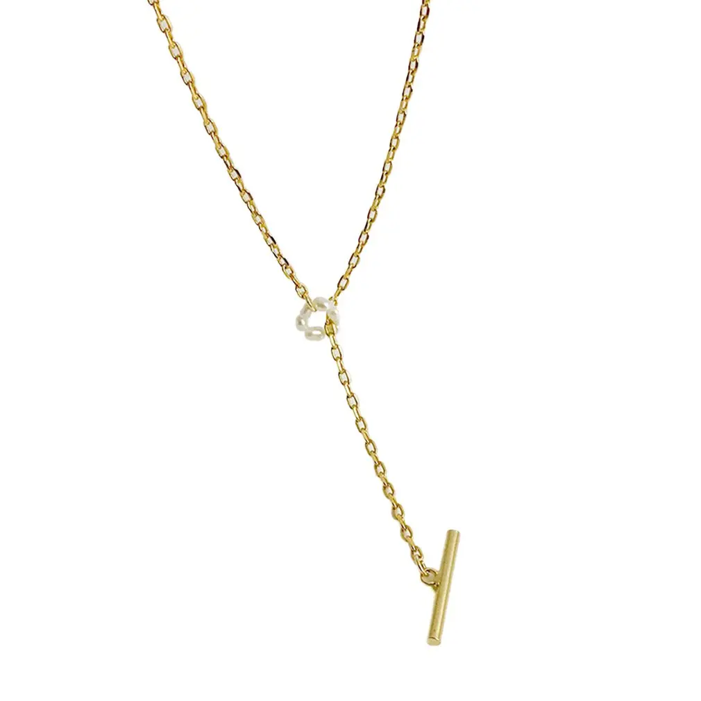 

Titanium Steel Pearl Prime Gold Ring Necklace Fashionable Chain Trend Wild Clavicle Durable Cold Chain
