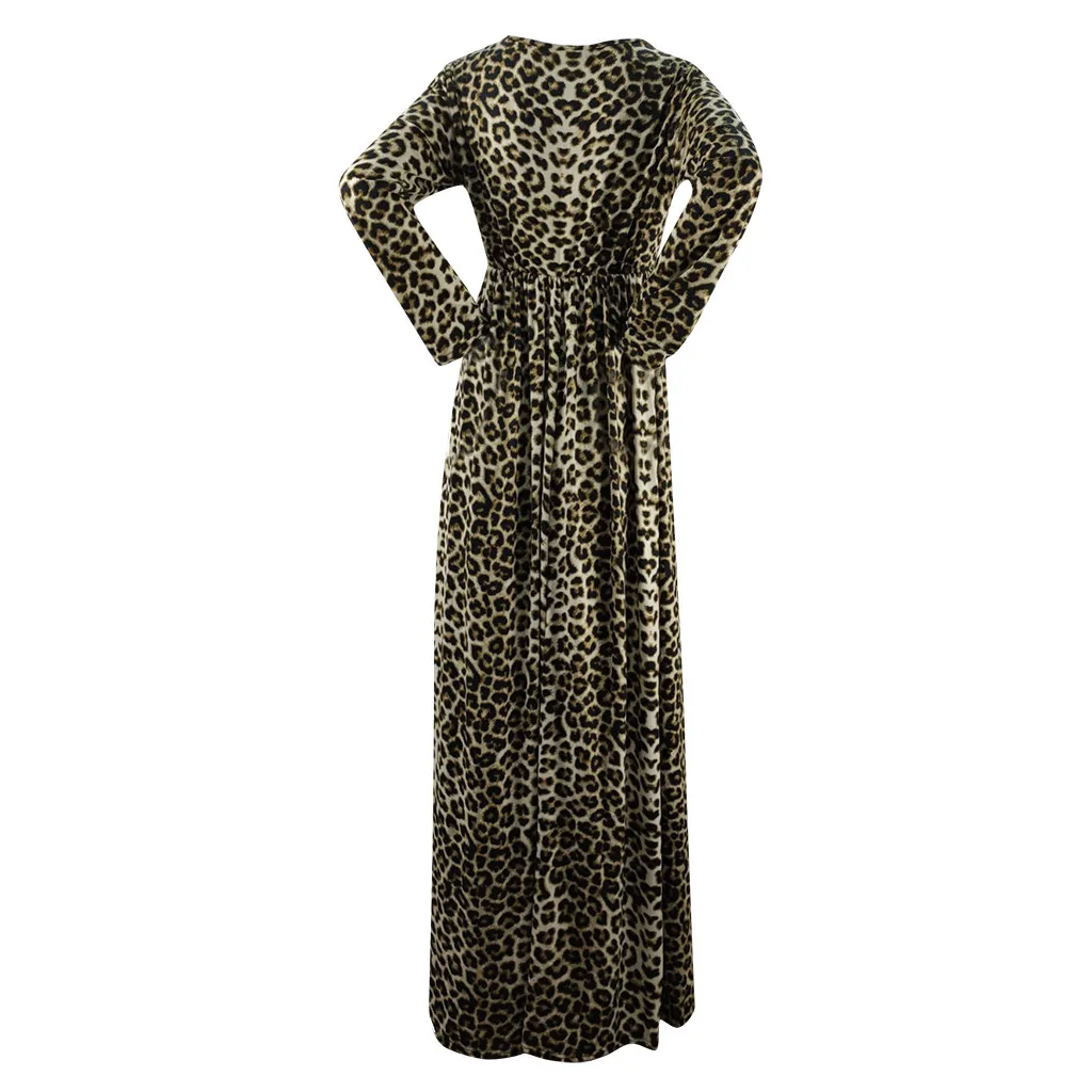 Платье для беременных Материнство Одежда женское леопардовое платье с длинным