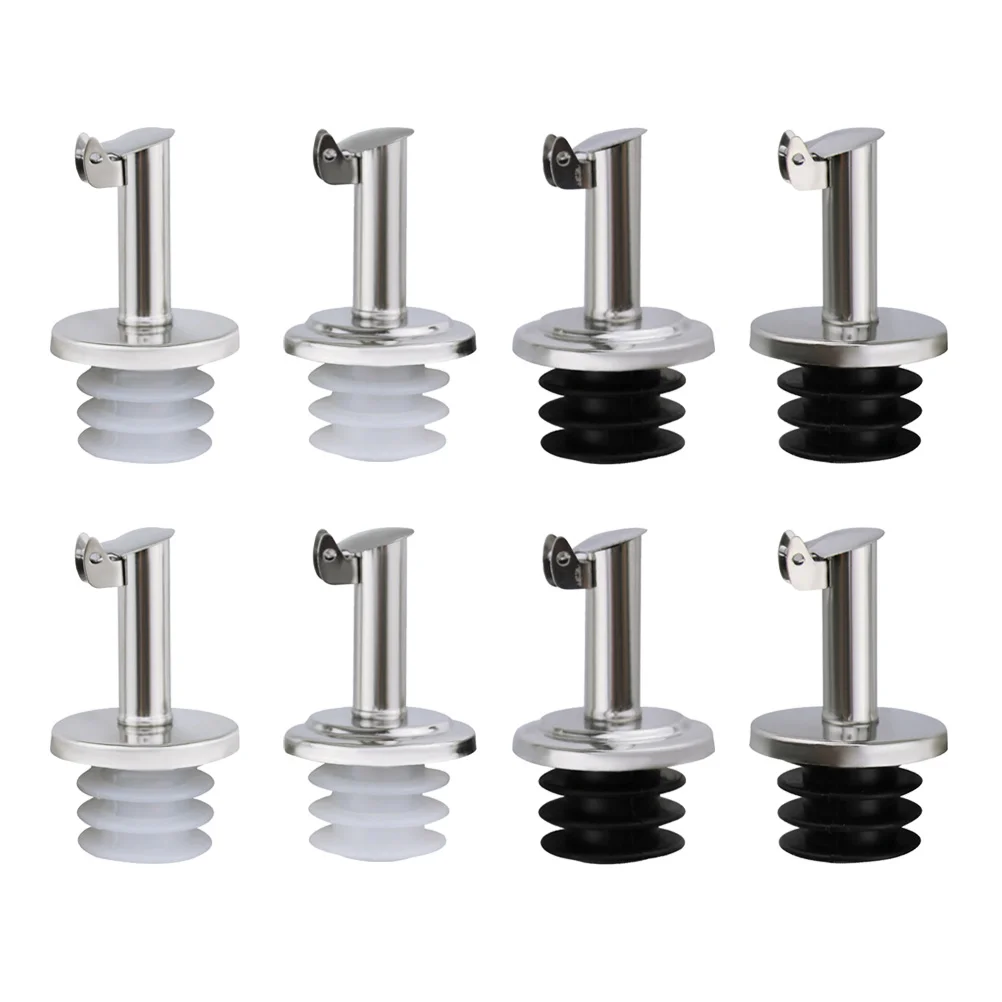 

8pcs Stainless Steel Oil Stopper with Automatic Sauce Bottle Nozzle Oil Pourer Mouth Kitchen Accessories
