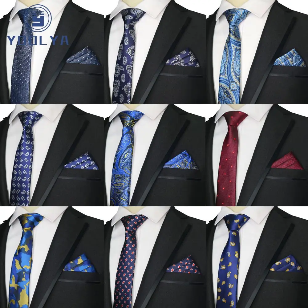 Галстук мужской узкий из полиэстера и шелка 6 см|Мужские галстуки носовые платки|