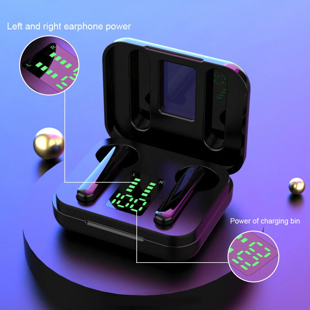 

TWS 5.0 Wireless Headphones Bluetooth Earphones with Microphone Sports Waterproof Touch Control Headsets Stereo Sound Earbuds