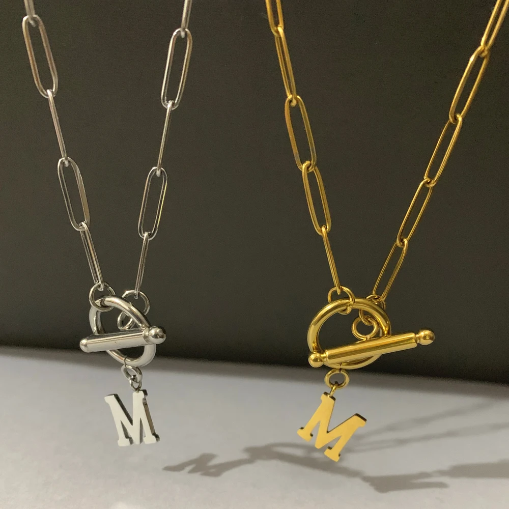 Винтажное женское ожерелье с подвеской-буквой английской загородки и пряжкой