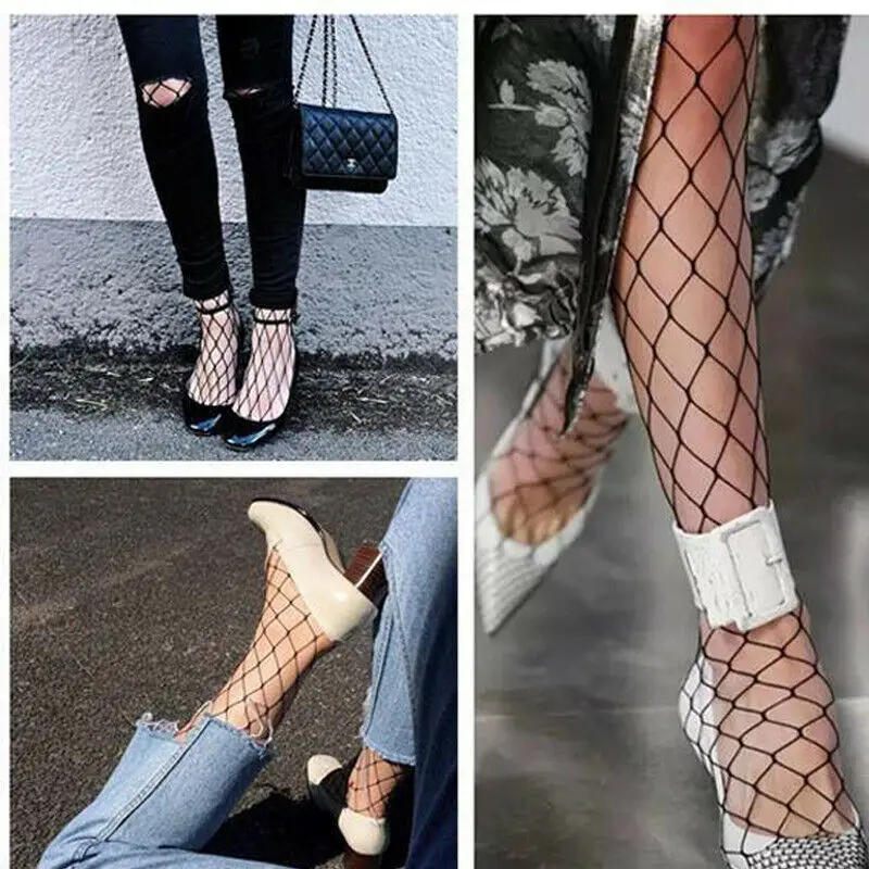 Женские ажурные длинные носки Колготки с бриллиантами сексуальные сетчатые
