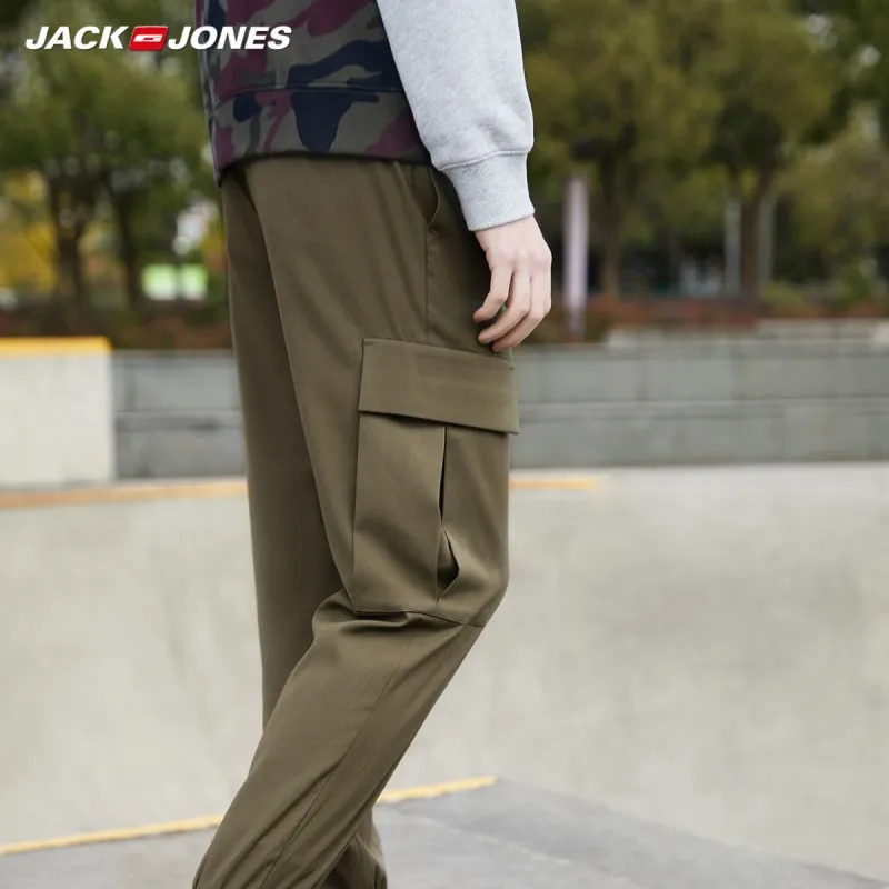 JackJones мужские однотонные повседневные брюки с карманами-карго стиль | 220114516